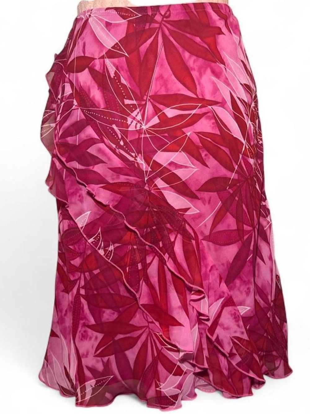 Y2K Pink Ruffle Midi Skirt by Worthington